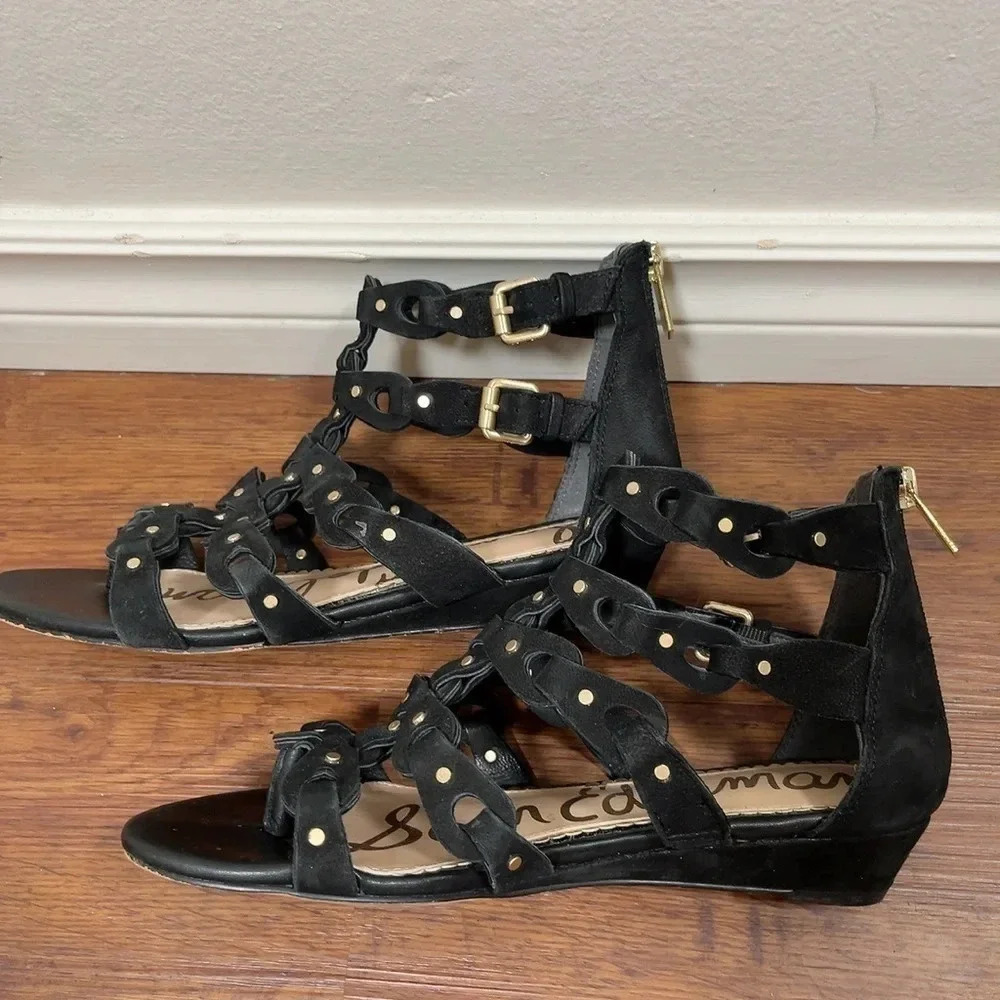 Sam Edelman Draper Cage Gladiator  Black Sandals - Picture 10 of 14